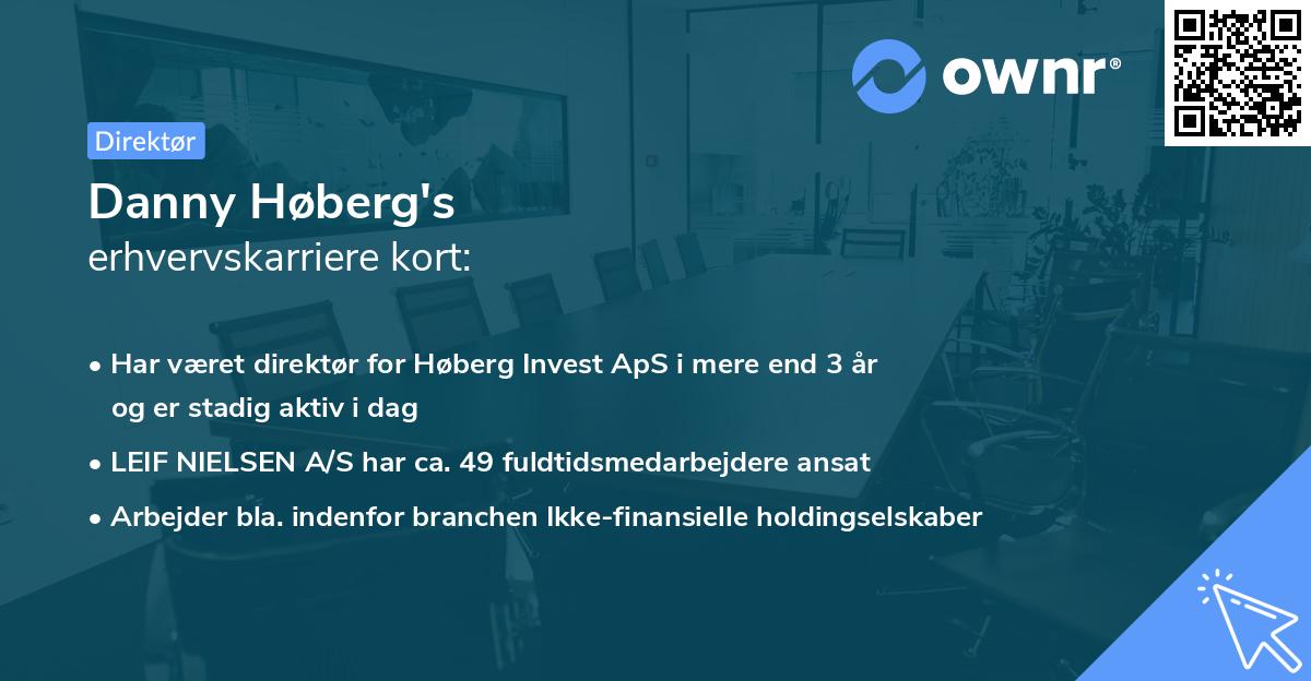 Danny Høberg's erhvervskarriere kort