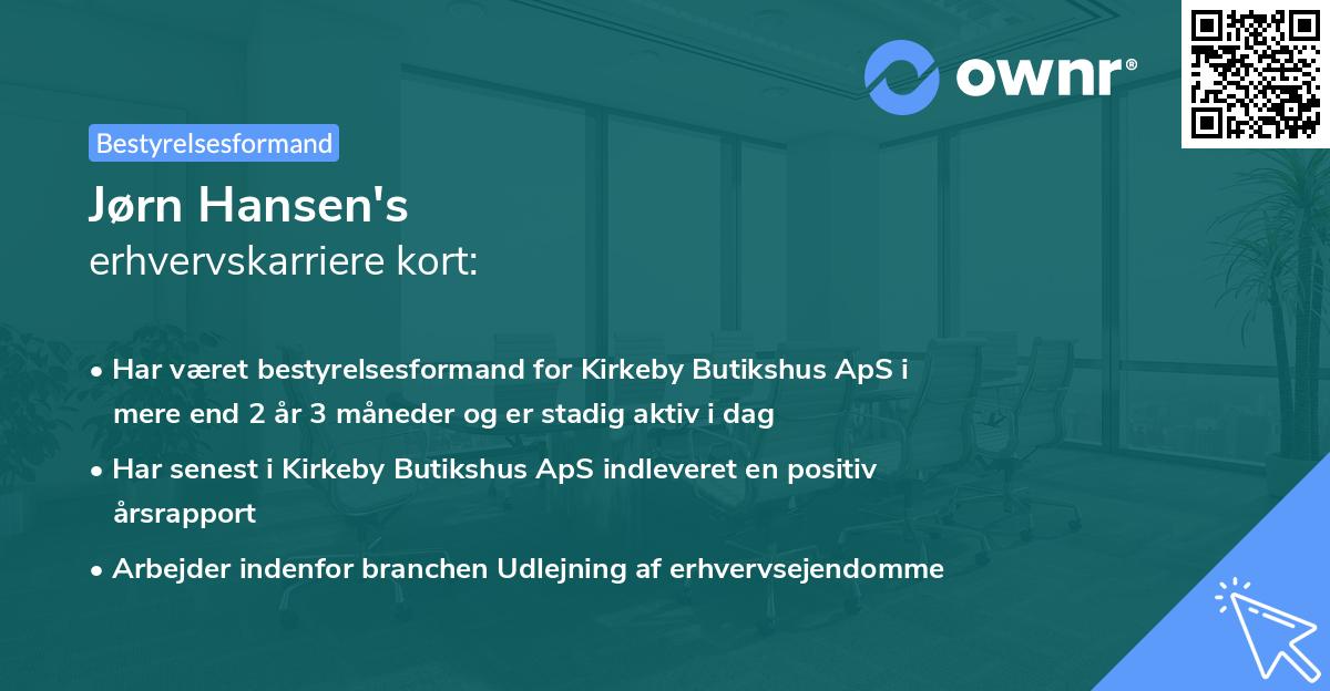 Jørn Hansen's erhvervskarriere kort