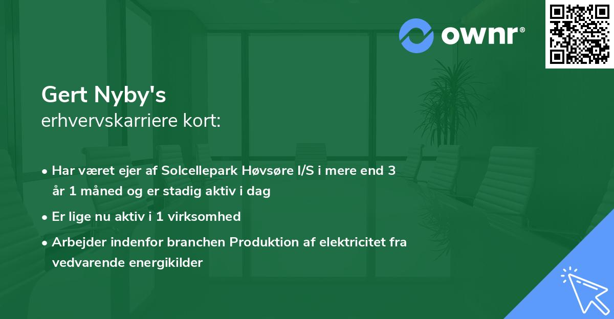 Gert Nyby's erhvervskarriere kort