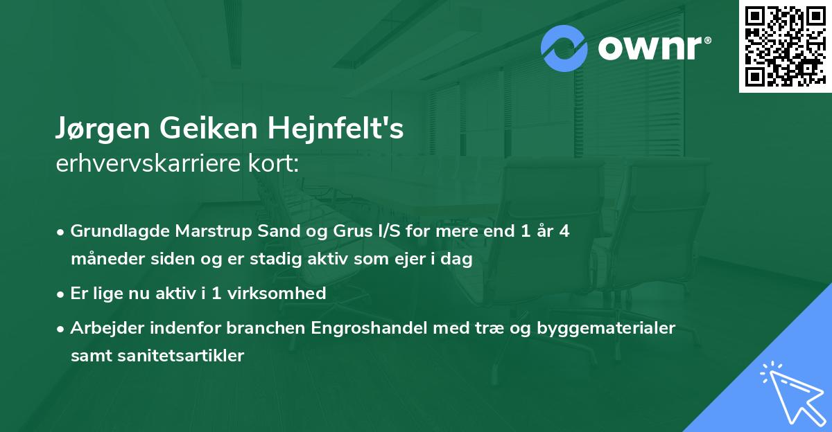 Jørgen Geiken Hejnfelt's erhvervskarriere kort