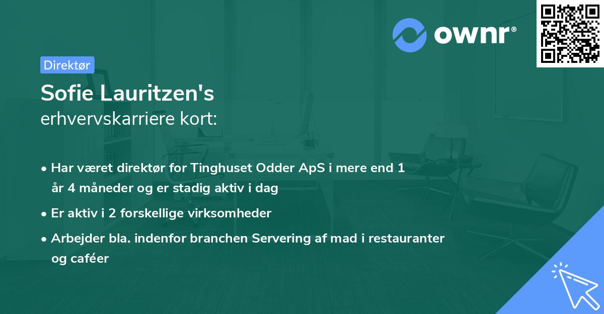 Sofie Lauritzen's erhvervskarriere kort