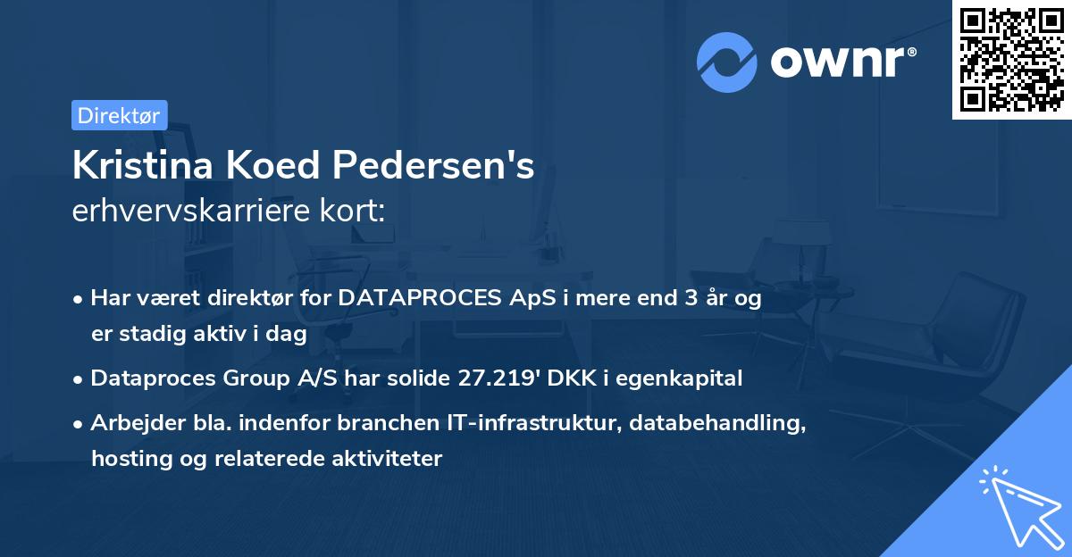 Kristina Koed Pedersen's erhvervskarriere kort