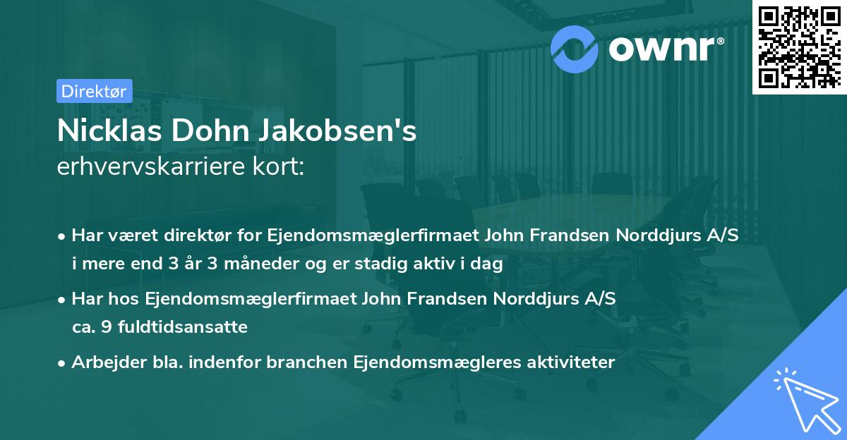 Nicklas Dohn Jakobsen's erhvervskarriere kort