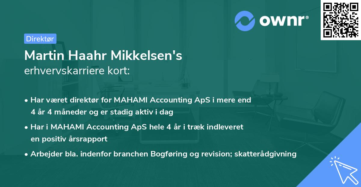 Martin Haahr Mikkelsen's erhvervskarriere kort