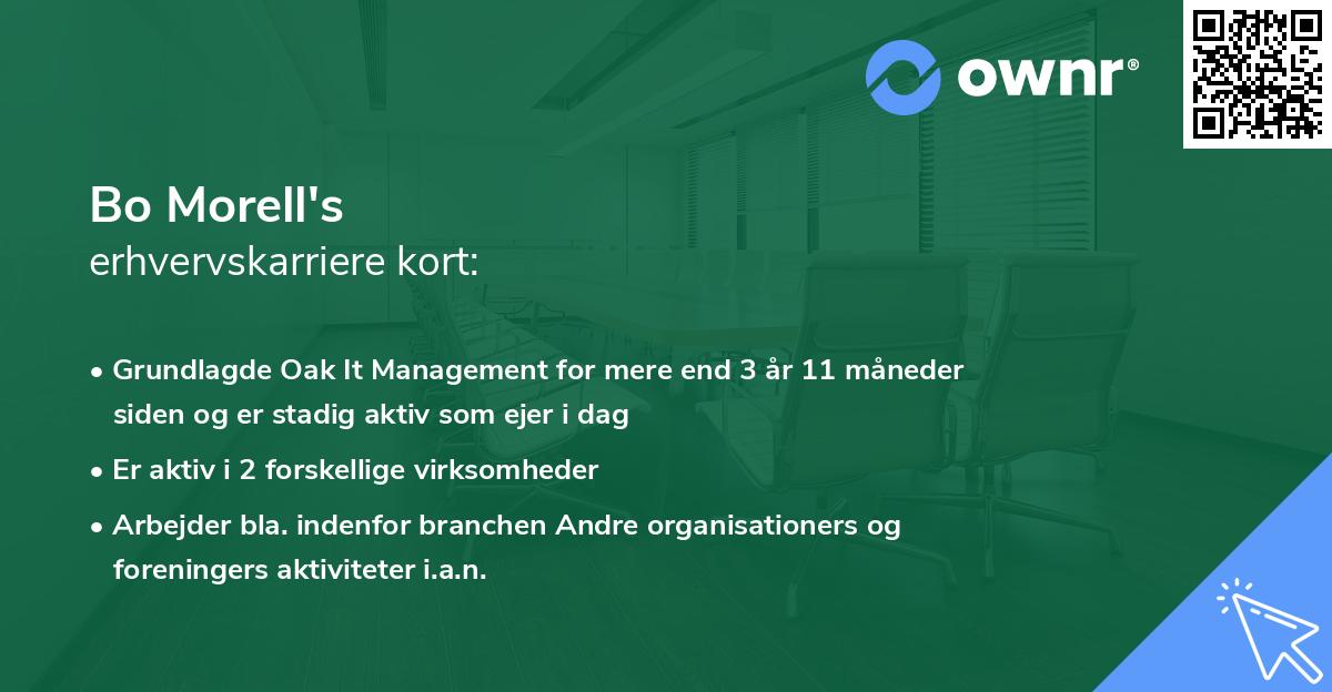 Bo Morell's erhvervskarriere kort
