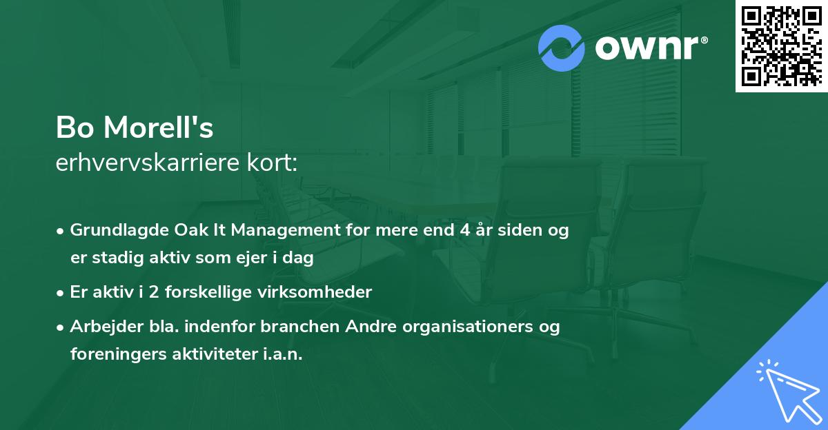 Bo Morell's erhvervskarriere kort