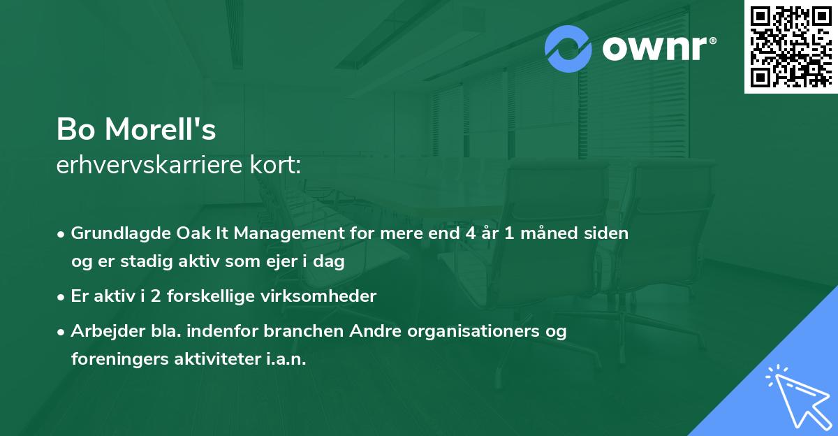 Bo Morell's erhvervskarriere kort