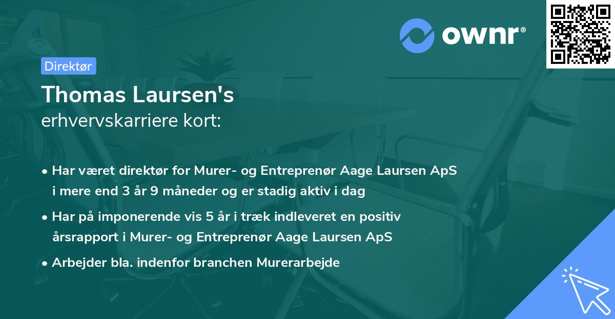 Thomas Laursen's erhvervskarriere kort