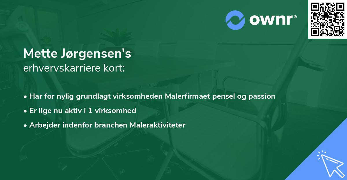 Mette Jørgensen's erhvervskarriere kort