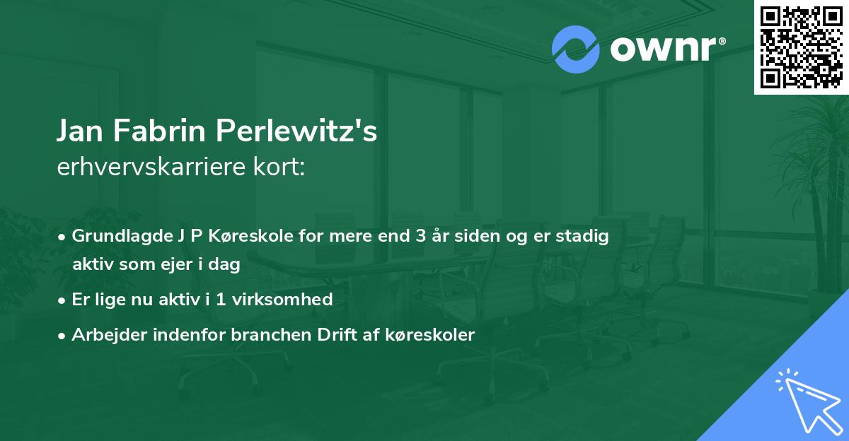 Jan Fabrin Perlewitz's erhvervskarriere kort