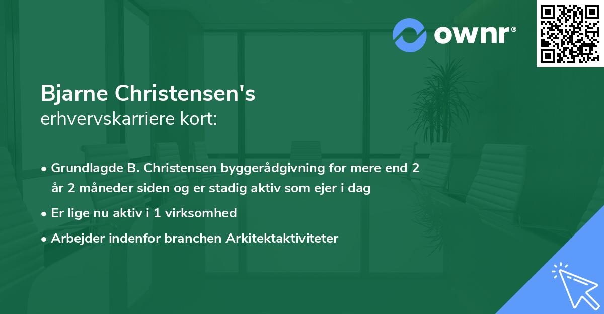 Bjarne Christensen's erhvervskarriere kort