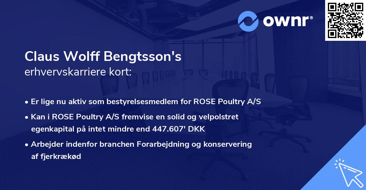 Claus Wolff Bengtsson's erhvervskarriere kort
