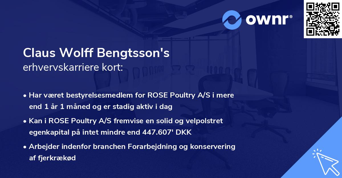 Claus Wolff Bengtsson's erhvervskarriere kort
