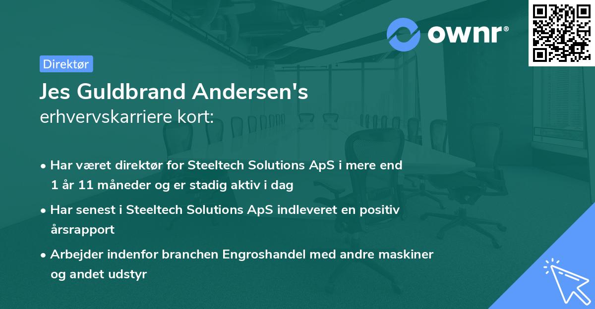 Jes Guldbrand Andersen's erhvervskarriere kort