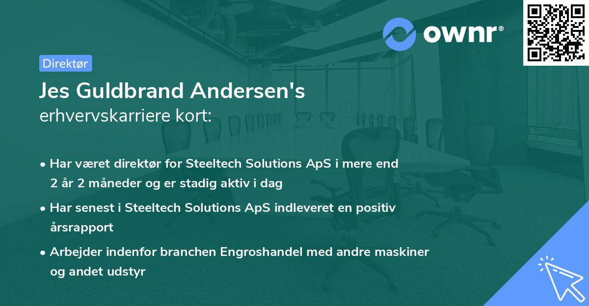 Jes Guldbrand Andersen's erhvervskarriere kort