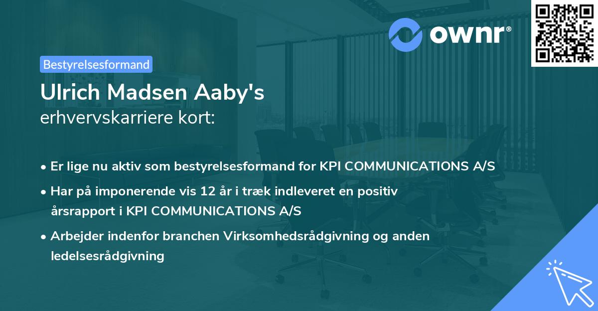 Ulrich Madsen Aaby's erhvervskarriere kort