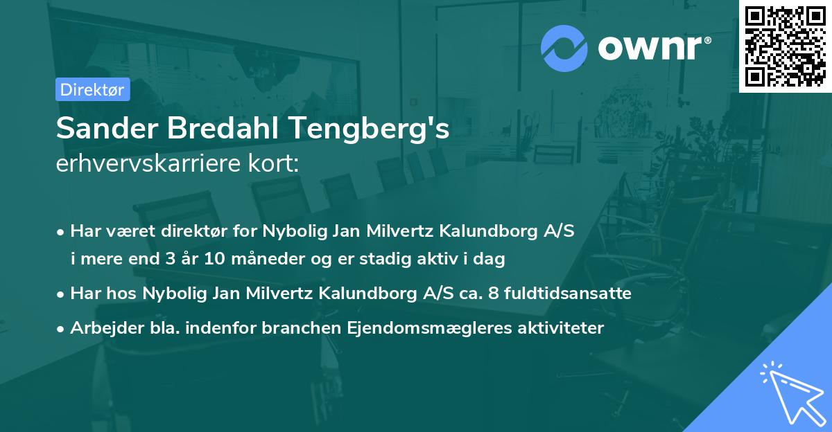 Sander Bredahl Tengberg's erhvervskarriere kort