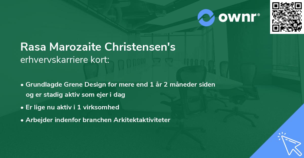 Rasa Marozaite Christensen's erhvervskarriere kort