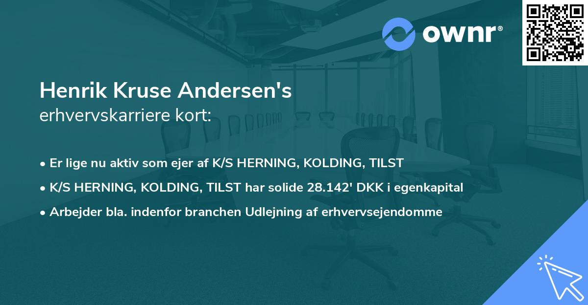 Henrik Kruse Andersen's erhvervskarriere kort