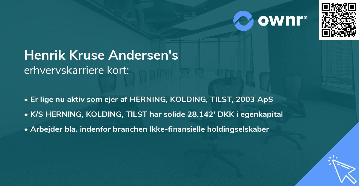 Henrik Kruse Andersen's erhvervskarriere kort
