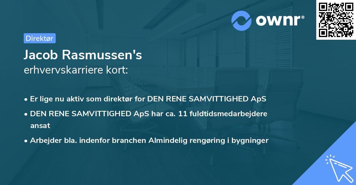 Jacob Rasmussen's erhvervskarriere kort