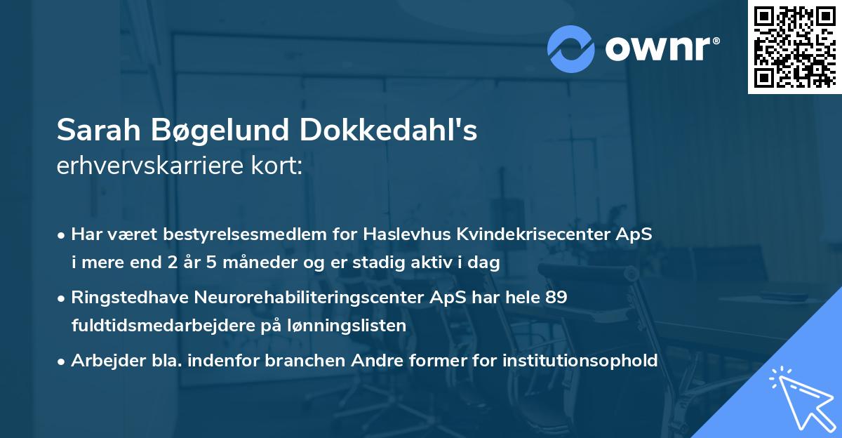 Sarah Bøgelund Dokkedahl's erhvervskarriere kort