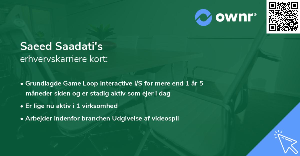 Saeed Saadati's erhvervskarriere kort