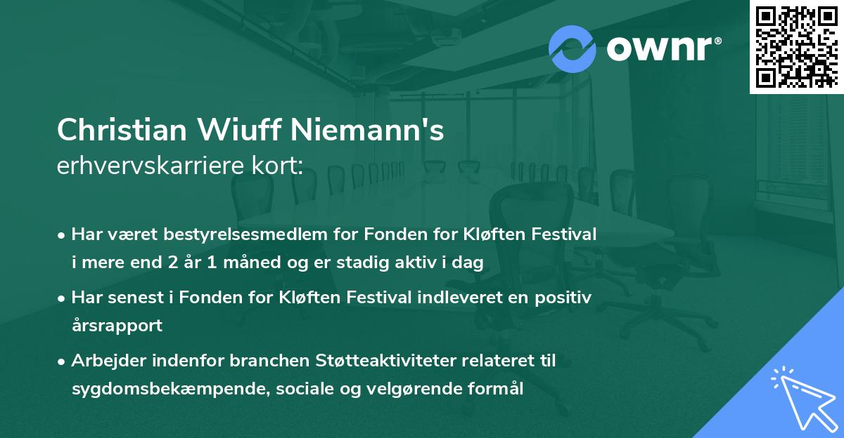 Christian Wiuff Niemann's erhvervskarriere kort