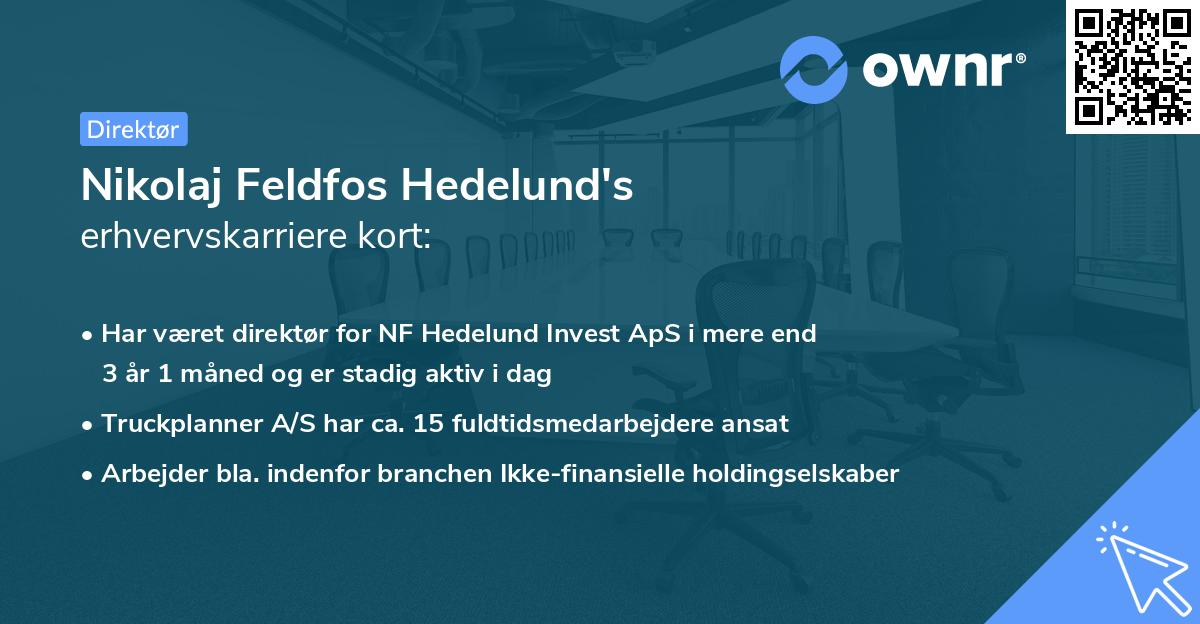 Nikolaj Feldfos Hedelund's erhvervskarriere kort