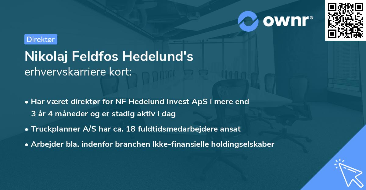 Nikolaj Feldfos Hedelund's erhvervskarriere kort