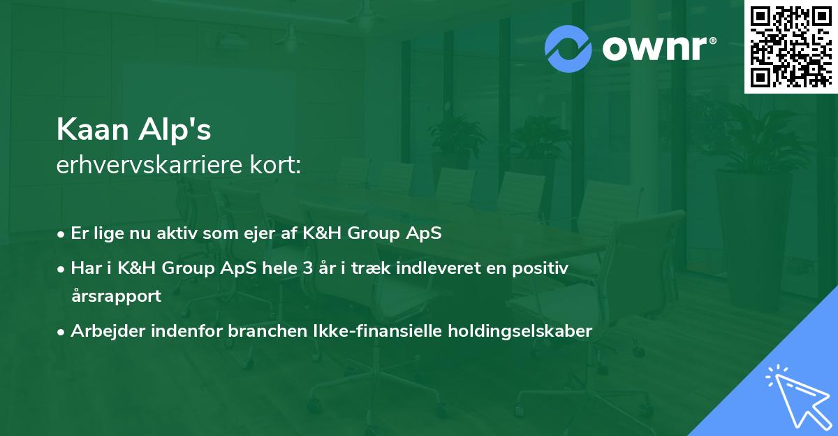 Kaan Alp's erhvervskarriere kort