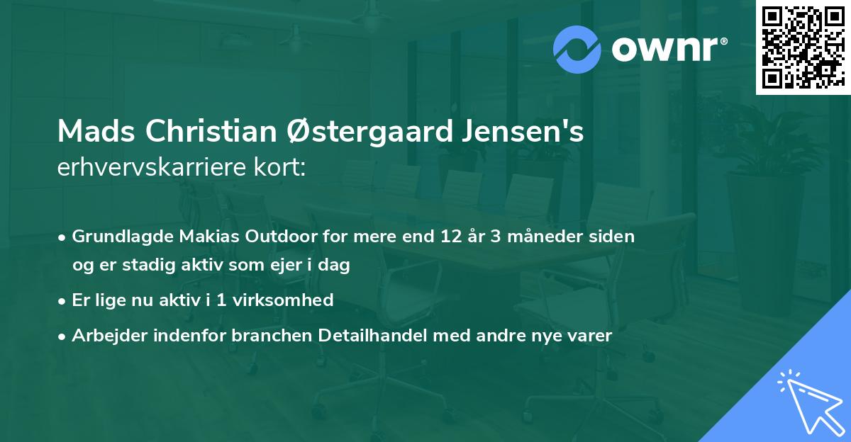Mads Christian Østergaard Jensen's erhvervskarriere kort