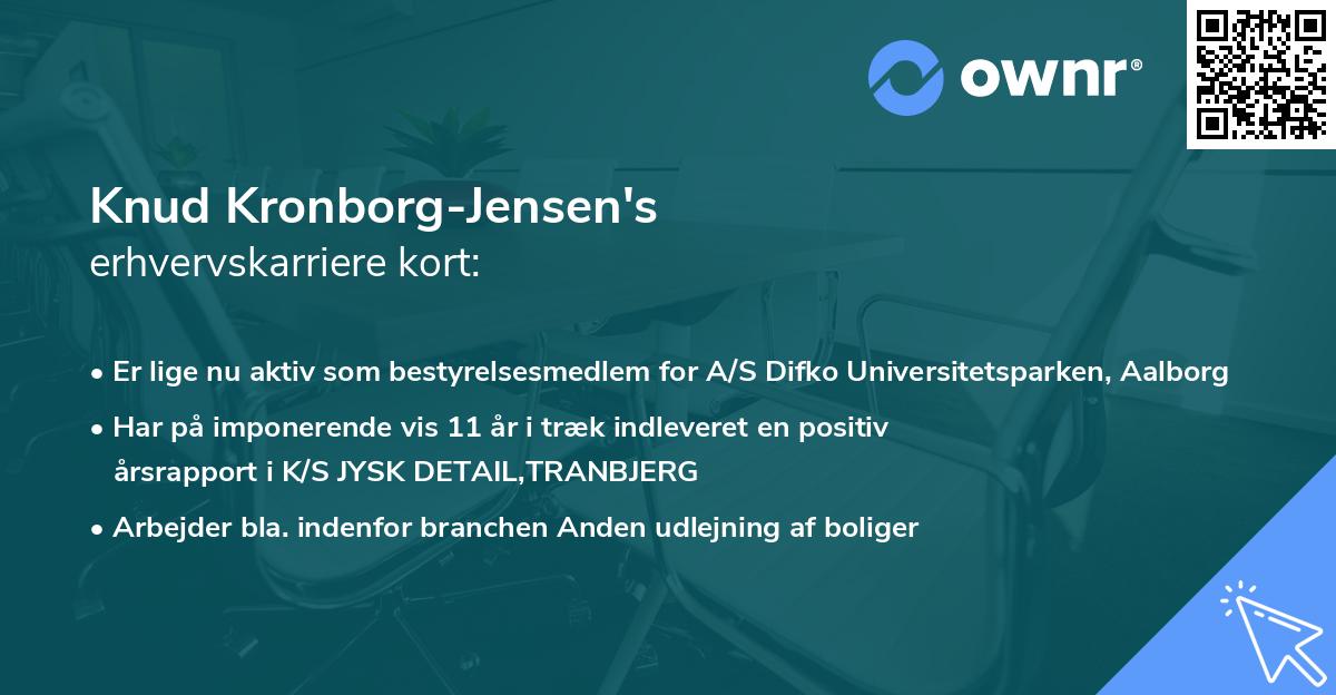 Knud Kronborg-Jensen's erhvervskarriere kort
