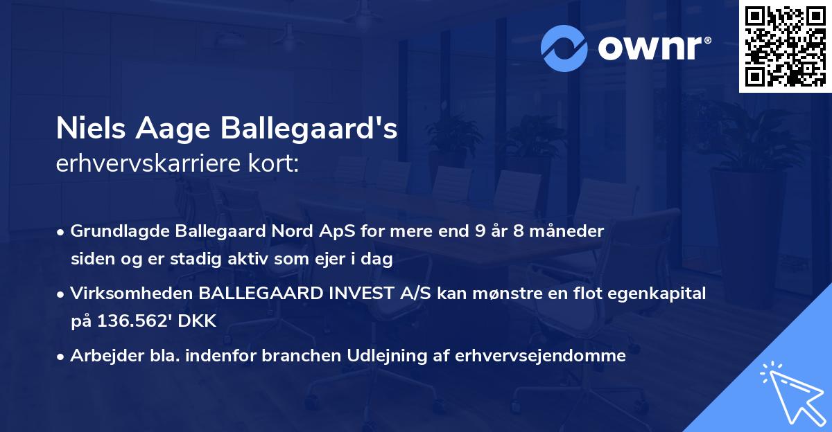 Niels Aage Ballegaard's erhvervskarriere kort