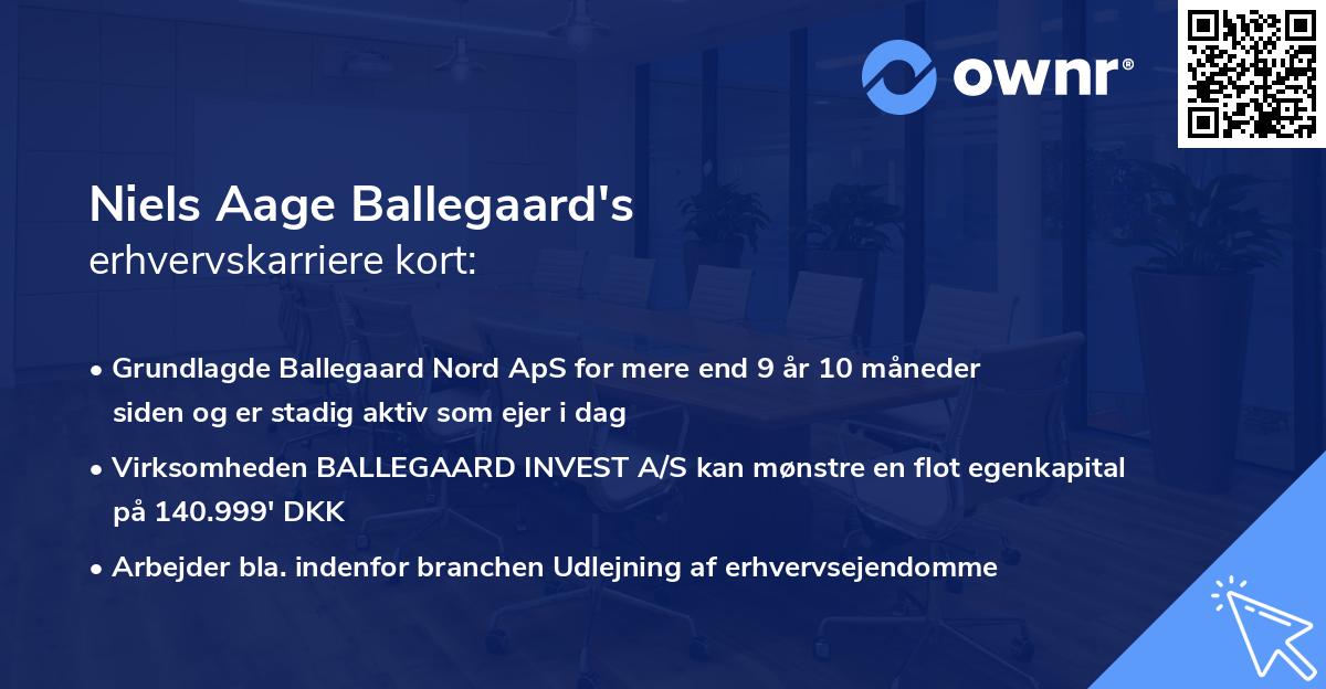 Niels Aage Ballegaard's erhvervskarriere kort