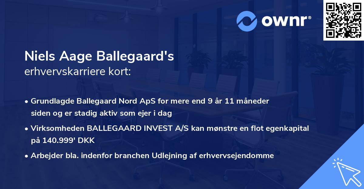 Niels Aage Ballegaard's erhvervskarriere kort
