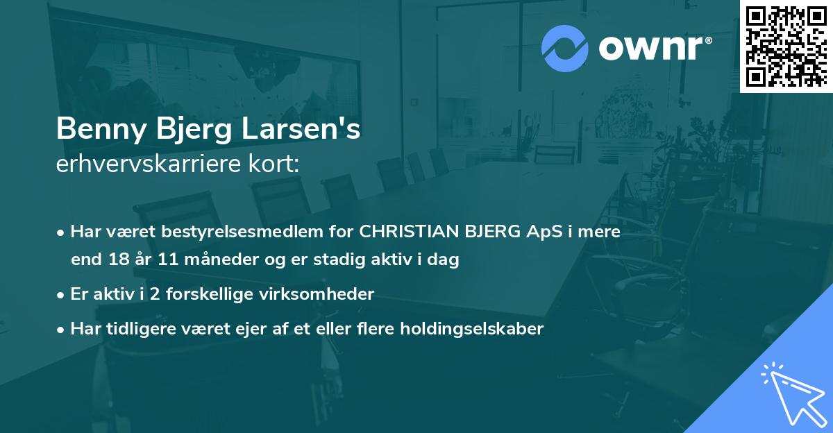 Benny Bjerg Larsen's erhvervskarriere kort