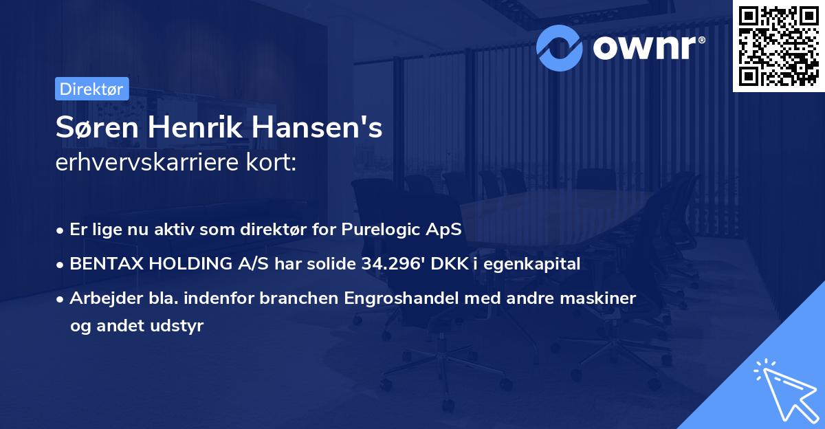 Søren Henrik Hansen's erhvervskarriere kort