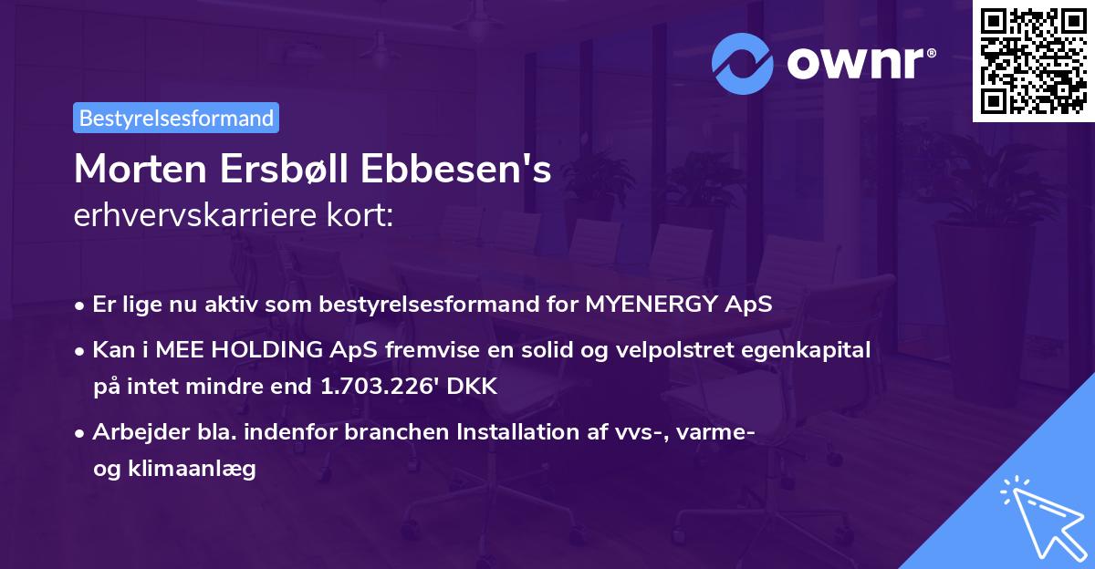 Morten Ersbøll Ebbesen's erhvervskarriere kort