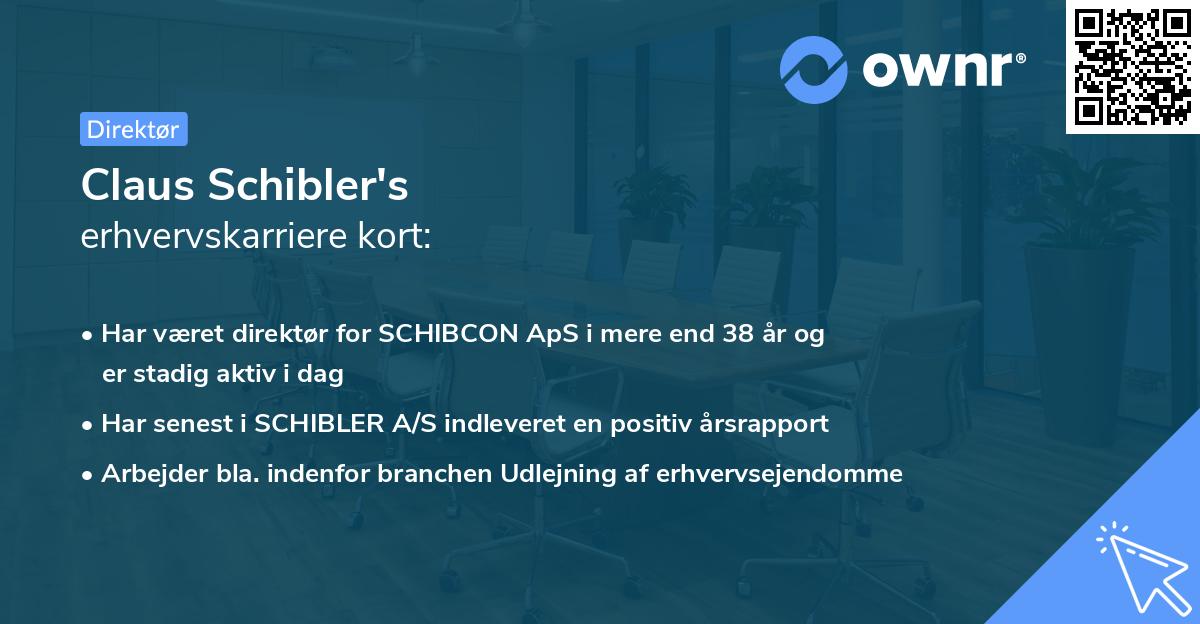 Claus Schibler's erhvervskarriere kort