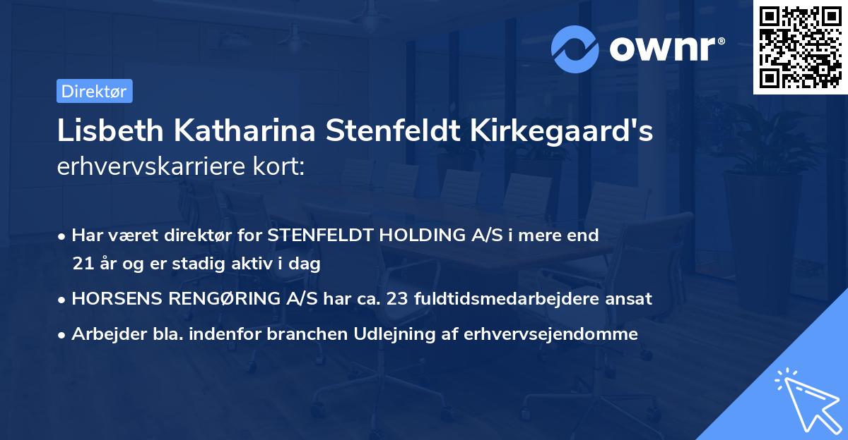 Lisbeth Katharina Stenfeldt Kirkegaard's erhvervskarriere kort