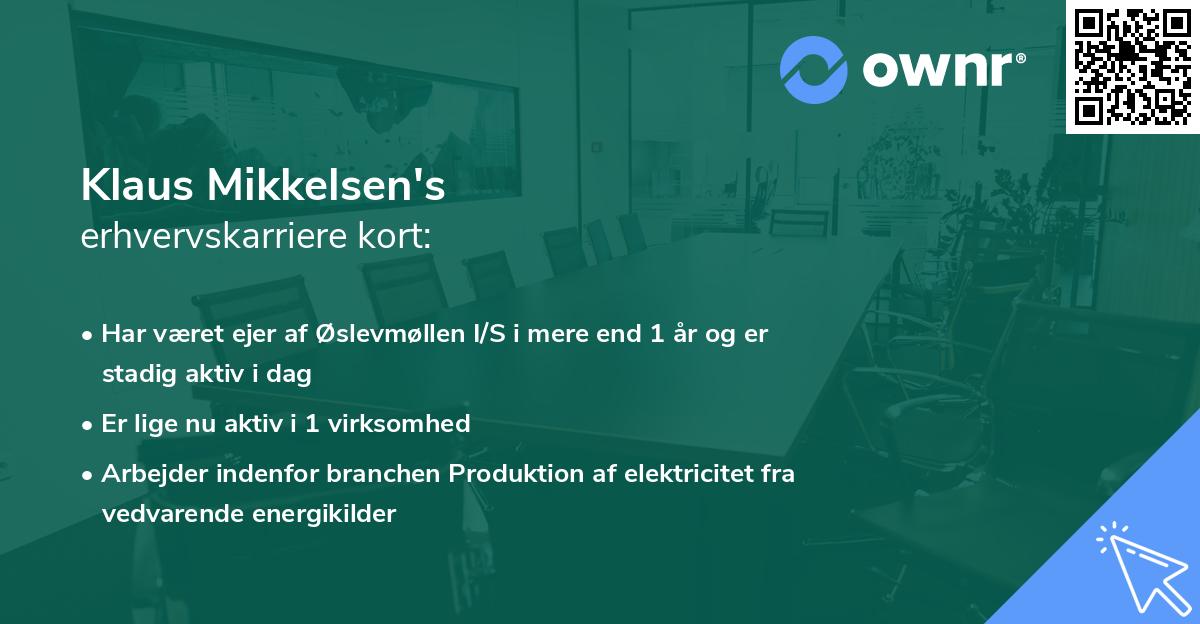 Klaus Mikkelsen's erhvervskarriere kort