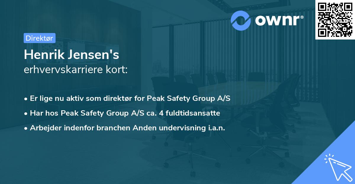 Henrik Jensen's erhvervskarriere kort