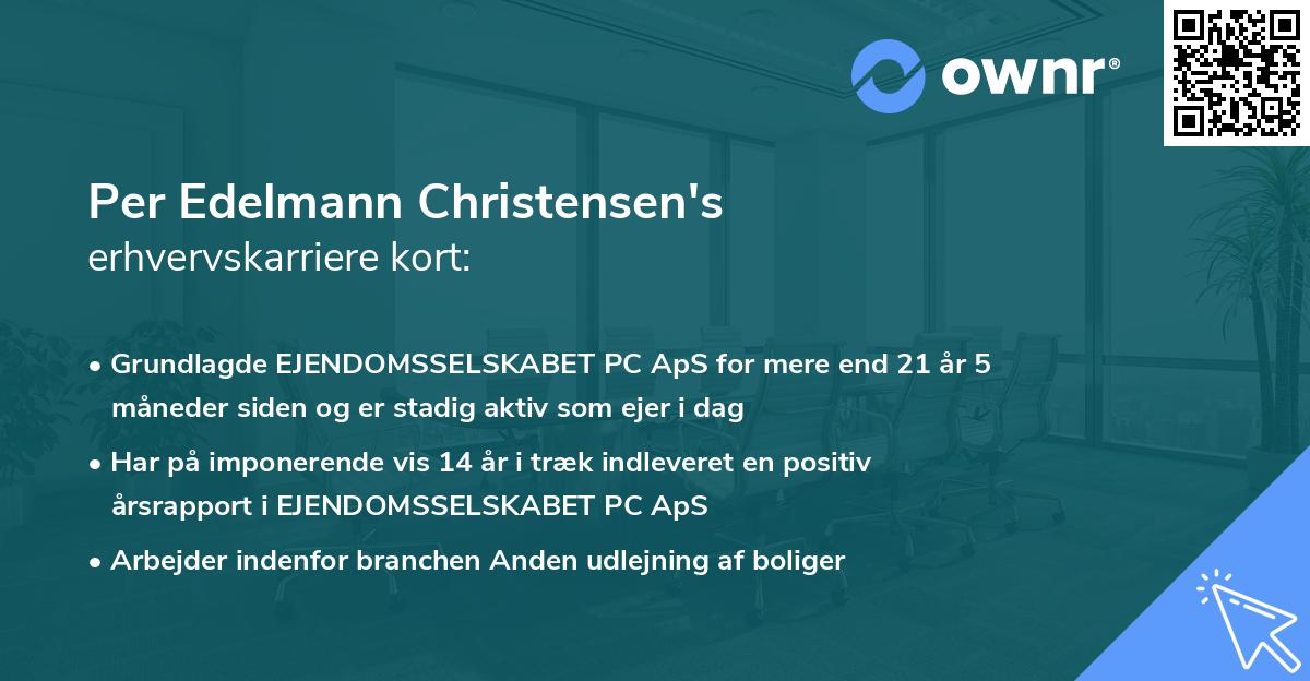 Per Edelmann Christensen's erhvervskarriere kort