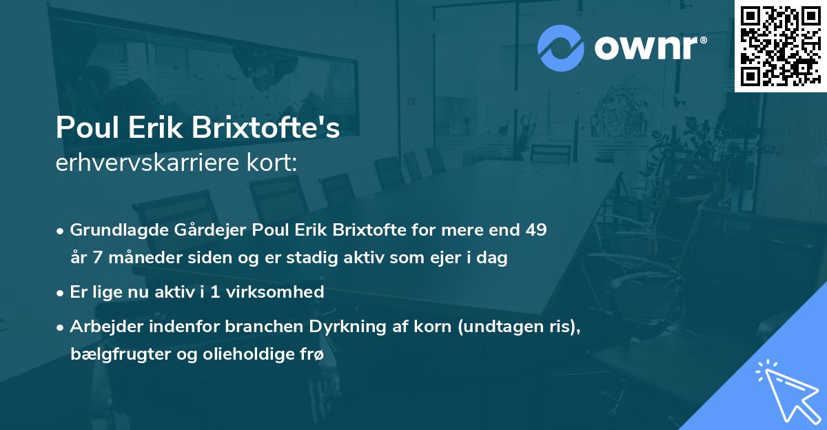 Poul Erik Brixtofte's erhvervskarriere kort