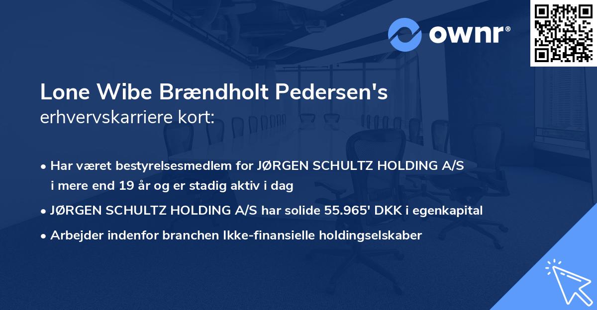 Lone Wibe Brændholt Pedersen's erhvervskarriere kort