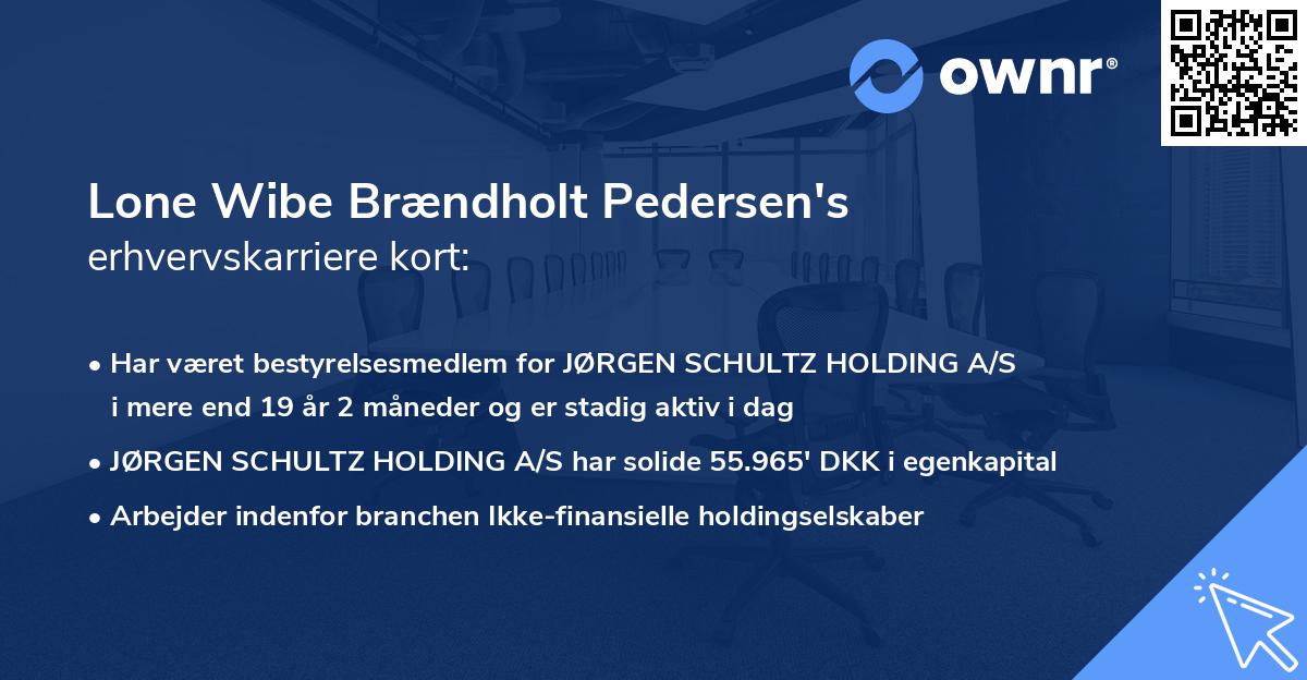 Lone Wibe Brændholt Pedersen's erhvervskarriere kort