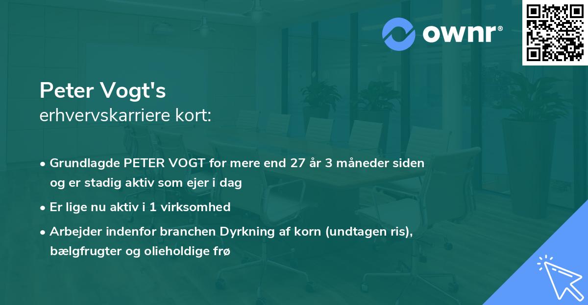 Peter Vogt's erhvervskarriere kort