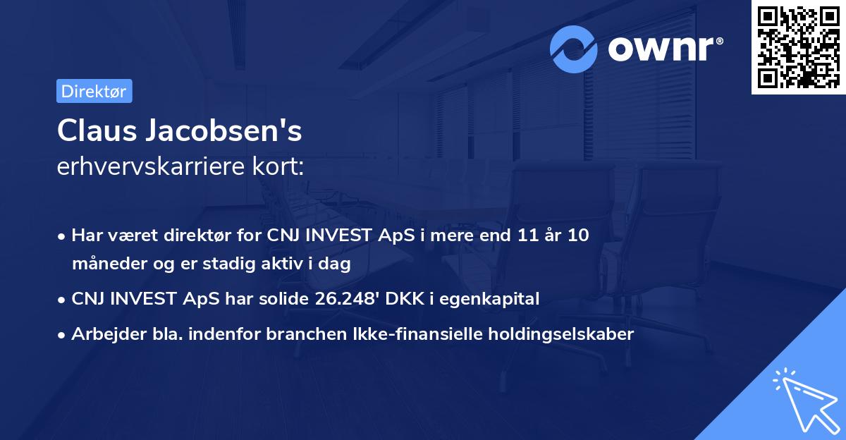 Claus Jacobsen's erhvervskarriere kort