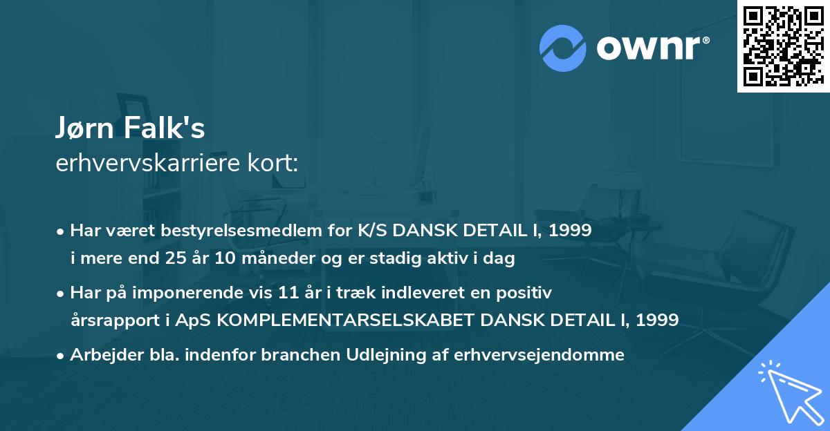 Jørn Falk's erhvervskarriere kort